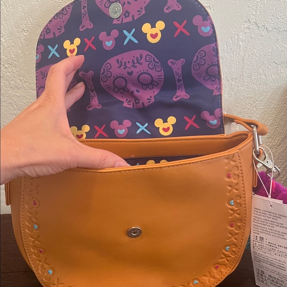 # 0740 + Embroidered Leather Tan Crossbody Bag - Picture 3 of 9